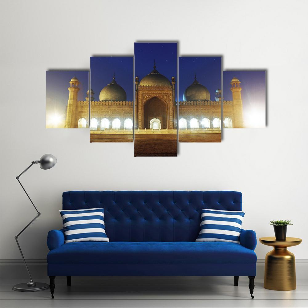 Badshahi Mosque Lahore Canvas Wall Art-1 Piece-Gallery Wrap-48" x 32"-Tiaracle
