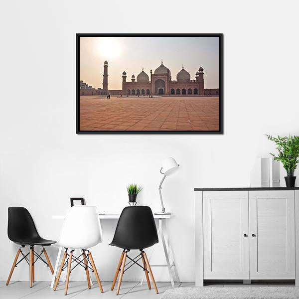 Badshahi Mosque In Lahore Canvas Wall Art-5 Horizontal-Gallery Wrap-22" x 12"-Tiaracle