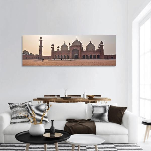Badshahi Mosque In Lahore Panoramic Canvas Wall Art-3 Piece-25" x 08"-Tiaracle