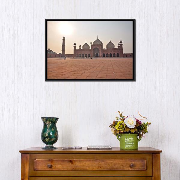 Badshahi Mosque In Lahore Panoramic Canvas Wall Art-1 Piece-36" x 12"-Tiaracle