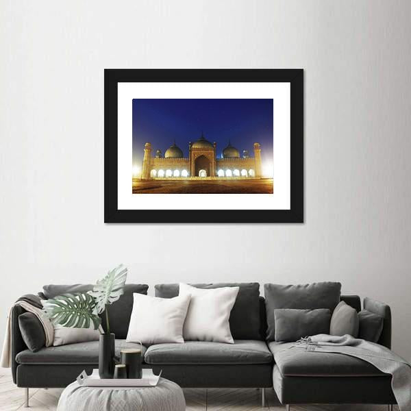 Badshahi Mosque Lahore Canvas Wall Art-5 Horizontal-Gallery Wrap-22" x 12"-Tiaracle