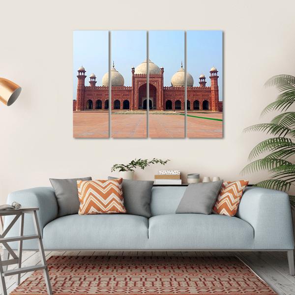 Badshahi Mosque Canvas Wall Art-4 Horizontal-Gallery Wrap-34" x 24"-Tiaracle
