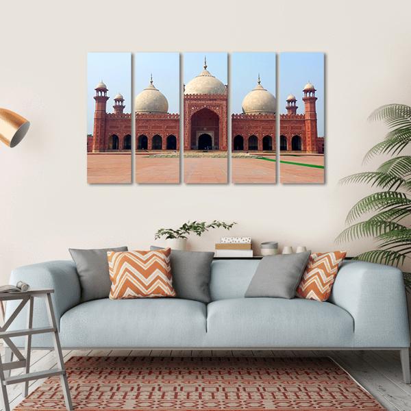 Badshahi Mosque Canvas Wall Art-5 Horizontal-Gallery Wrap-22" x 12"-Tiaracle