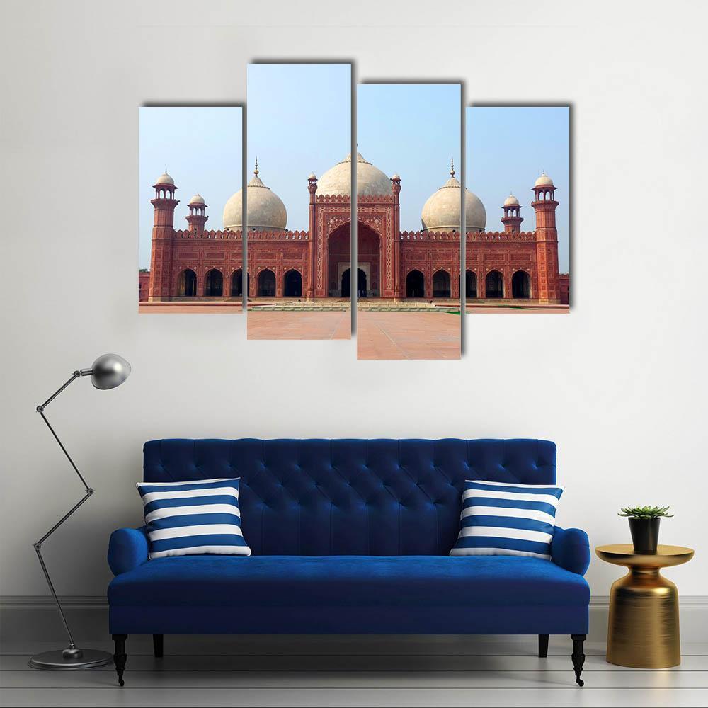 Badshahi Mosque Canvas Wall Art-4 Pop-Gallery Wrap-50" x 32"-Tiaracle