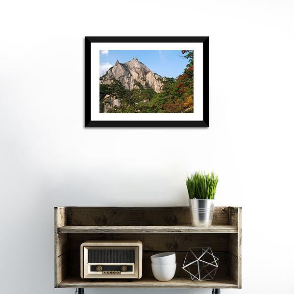 Mountains Bukhansan In Seoul Canvas Wall Art-1 Piece-Framed Print-20" x 16"-Tiaracle