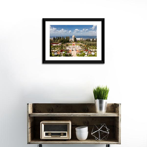 Bahai Garden Israel Canvas Wall Art-1 Piece-Framed Print-30" x 20"-Tiaracle