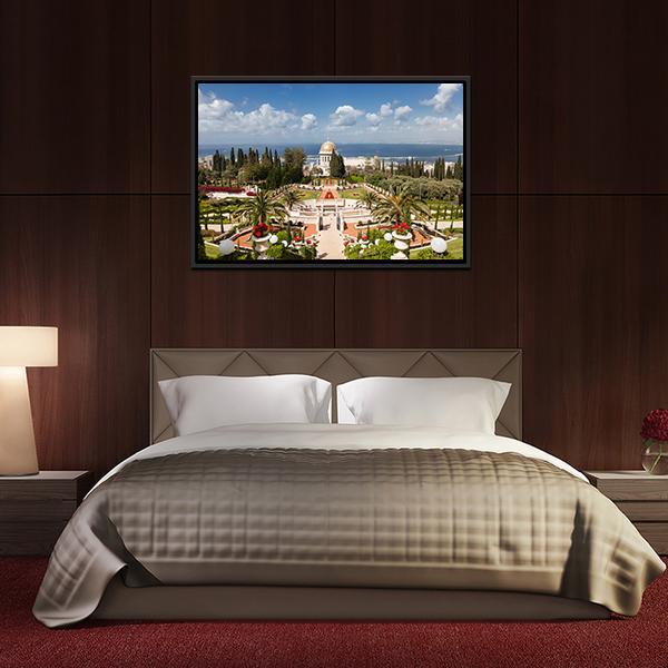 Bahai Garden Israel Canvas Wall Art-5 Horizontal-Gallery Wrap-22" x 12"-Tiaracle