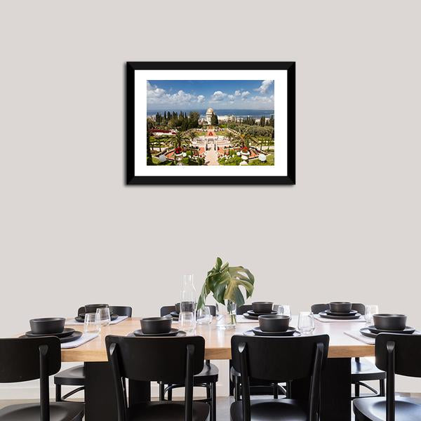 Bahai Garden Israel Canvas Wall Art-5 Horizontal-Gallery Wrap-22" x 12"-Tiaracle