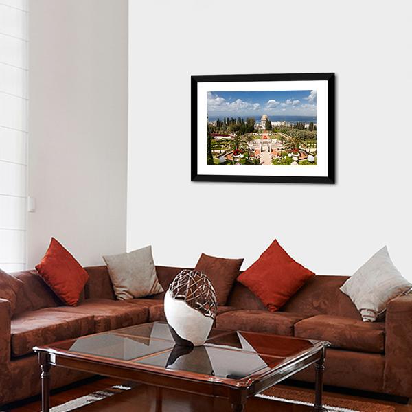 Bahai Garden Israel Canvas Wall Art-5 Horizontal-Gallery Wrap-22" x 12"-Tiaracle