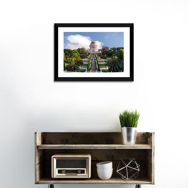 Bahai Gardens Holy Temple Canvas Wall Art-1 Piece-Framed Print-20" x 16"-Tiaracle