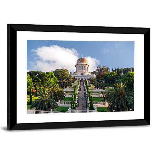 Bahai Gardens Holy Temple Canvas Wall Art-3 Horizontal-Gallery Wrap-25" x 16"-Tiaracle