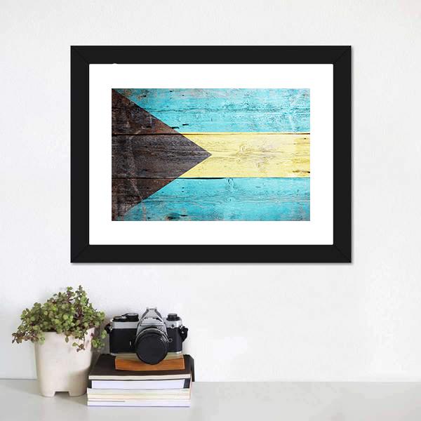Bahamas Flag Canvas Wall Art-1 Piece-Framed Print-20" x 16"-Tiaracle