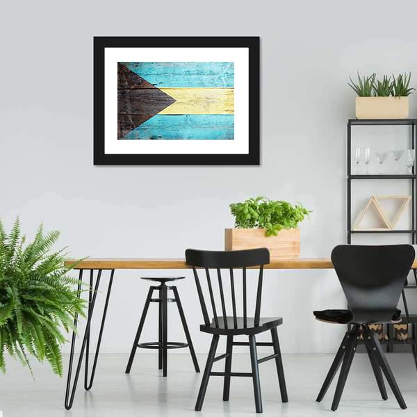 Bahamas Flag Canvas Wall Art-3 Horizontal-Gallery Wrap-25" x 16"-Tiaracle