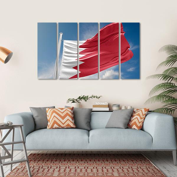Bahrain Flag Canvas Wall Art-5 Horizontal-Gallery Wrap-22" x 12"-Tiaracle