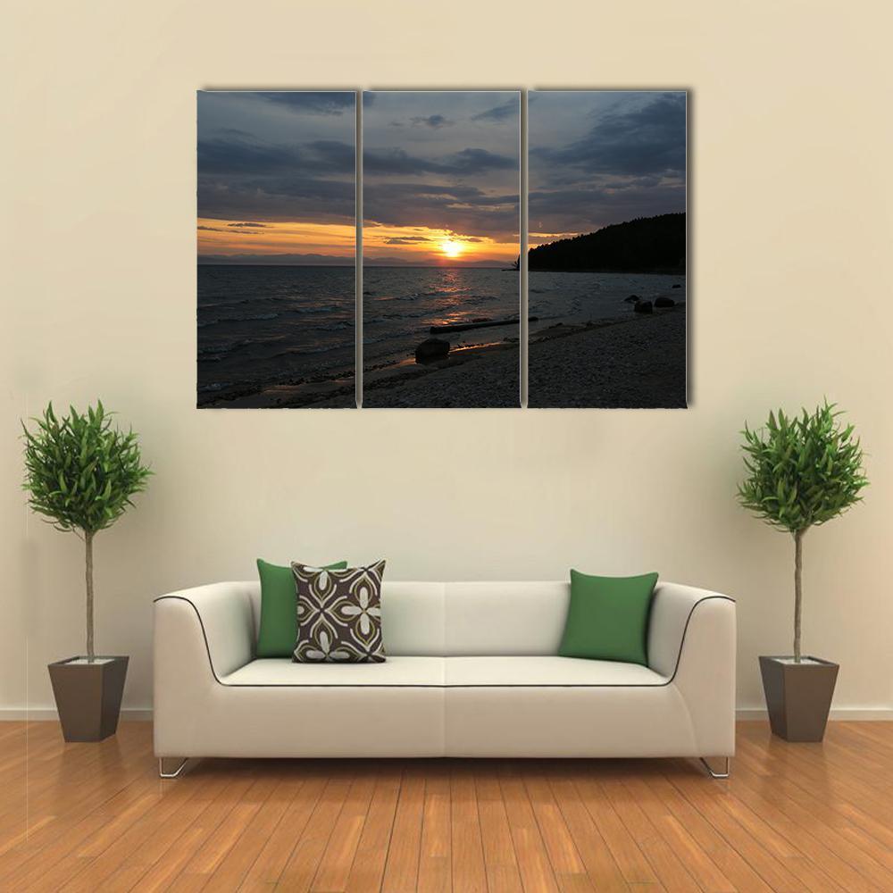 Baikal Lake Russia Canvas Wall Art-3 Horizontal-Gallery Wrap-37" x 24"-Tiaracle