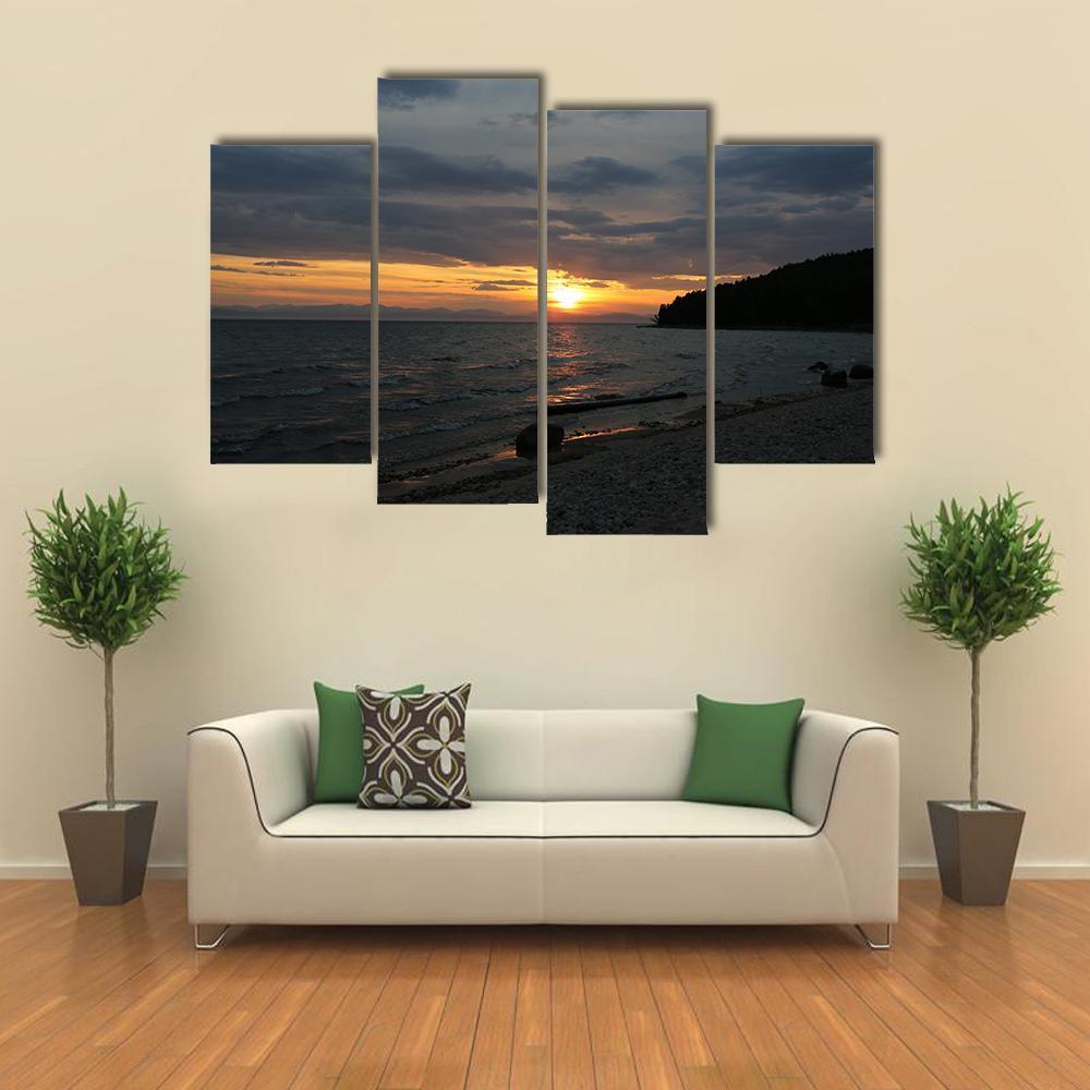 Baikal Lake Russia Canvas Wall Art-4 Pop-Gallery Wrap-50" x 32"-Tiaracle