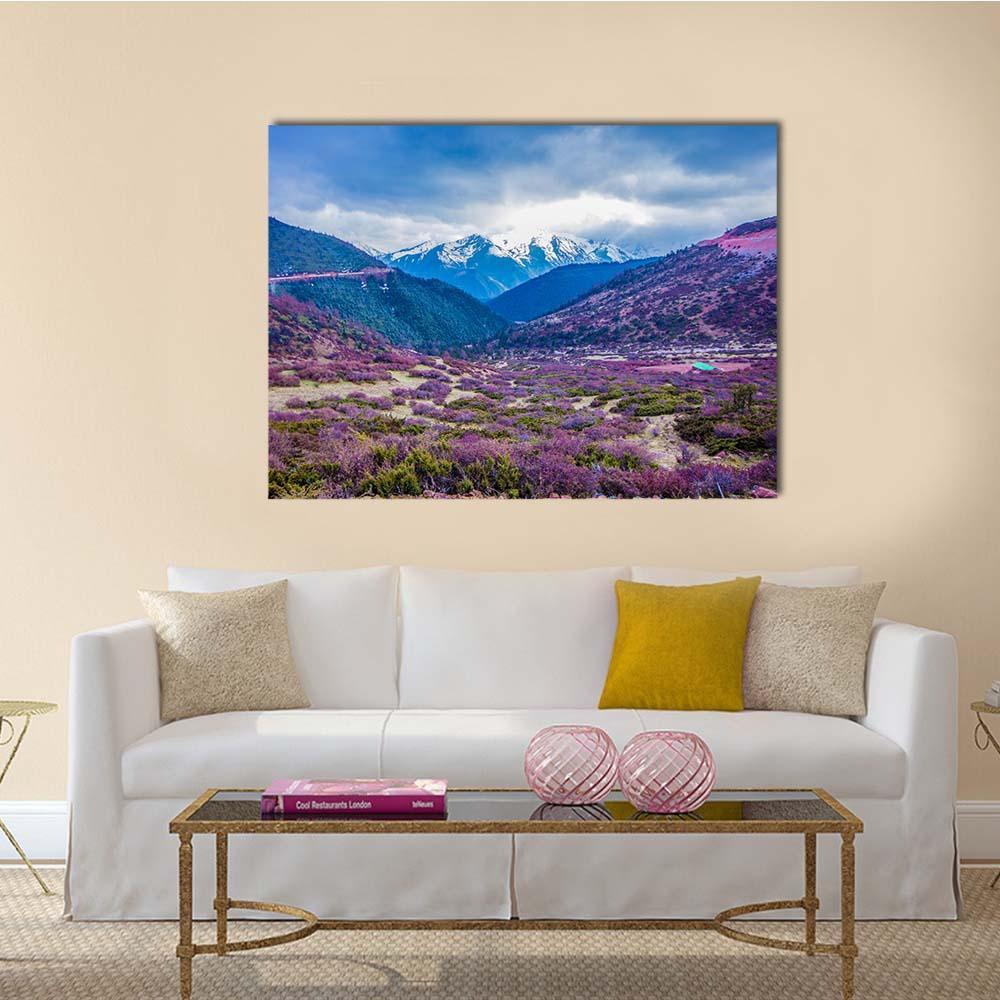 Baima Snow Mountain Canvas Wall Art-1 Piece-Gallery Wrap-48" x 32"-Tiaracle