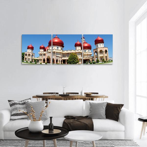 Baitul Makmur Meulaboh Mosque Panoramic Canvas Wall Art-3 Piece-25" x 08"-Tiaracle