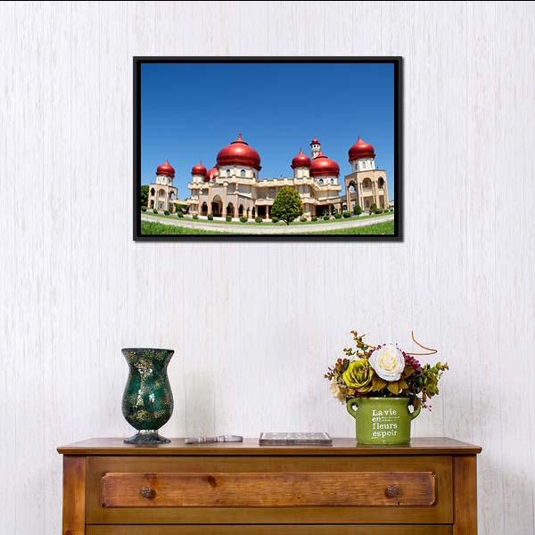 Baitul Makmur Meulaboh Mosque Canvas Wall Art-1 Piece-Floating Frame-24" x 16"-Tiaracle