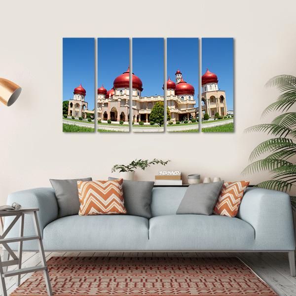 Baitul Makmur Meulaboh Mosque Canvas Wall Art-5 Horizontal-Gallery Wrap-22" x 12"-Tiaracle