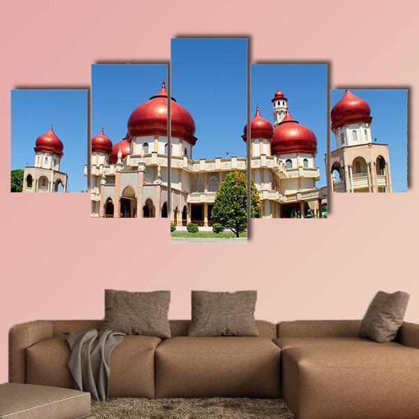 Baitul Makmur Meulaboh Mosque Canvas Wall Art-5 Star-Gallery Wrap-62" x 32"-Tiaracle