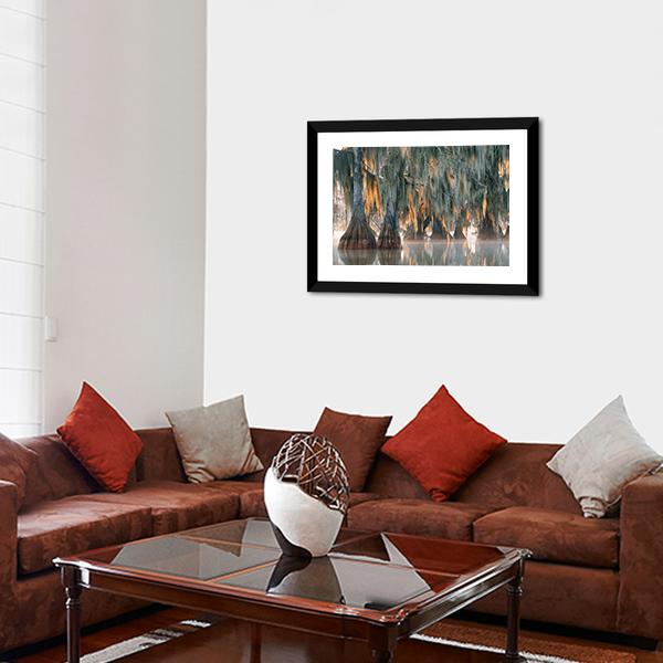 Bald Cypress Trees Panoramic Canvas Wall Art-1 Piece-36" x 12"-Tiaracle