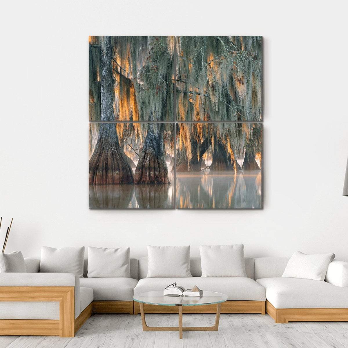 Bald Cypress Trees Canvas Wall Art-4 Square-Gallery Wrap-17" x 17"-Tiaracle