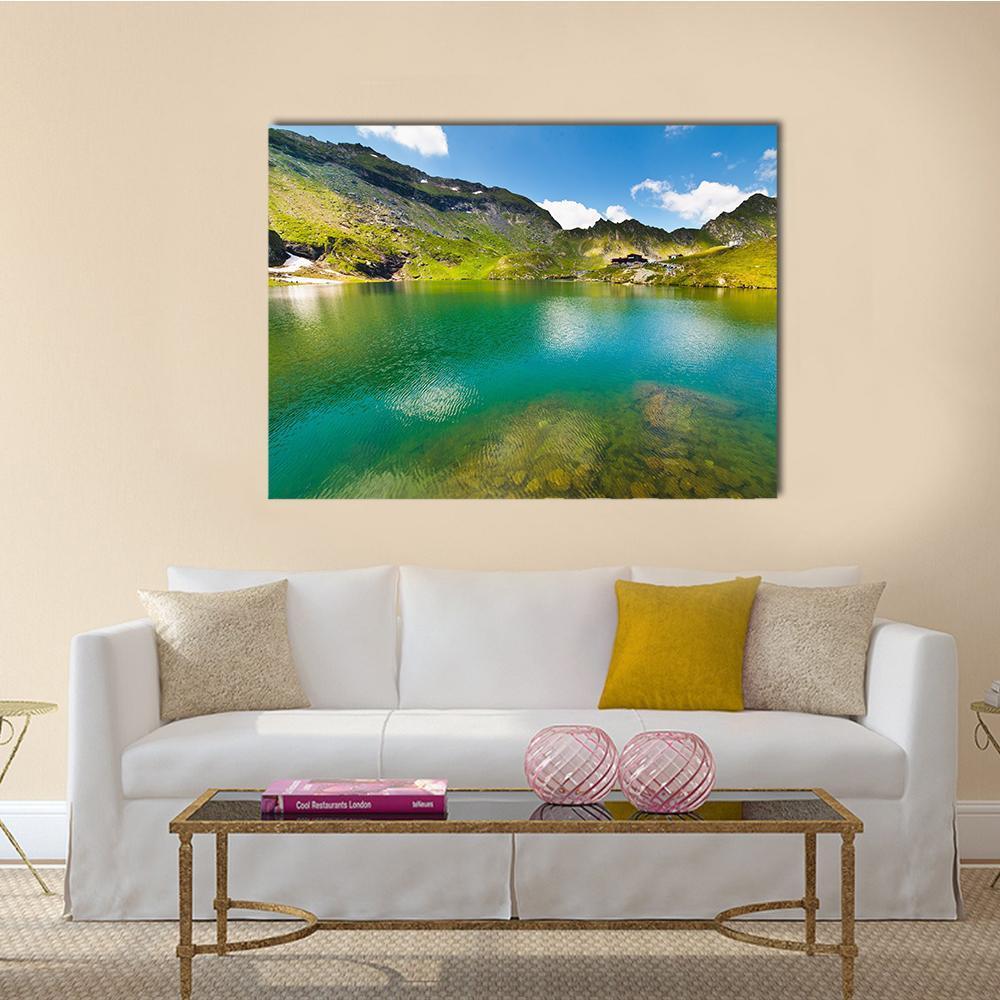 Balea Lake Romania Canvas Wall Art-5 Horizontal-Gallery Wrap-22" x 12"-Tiaracle