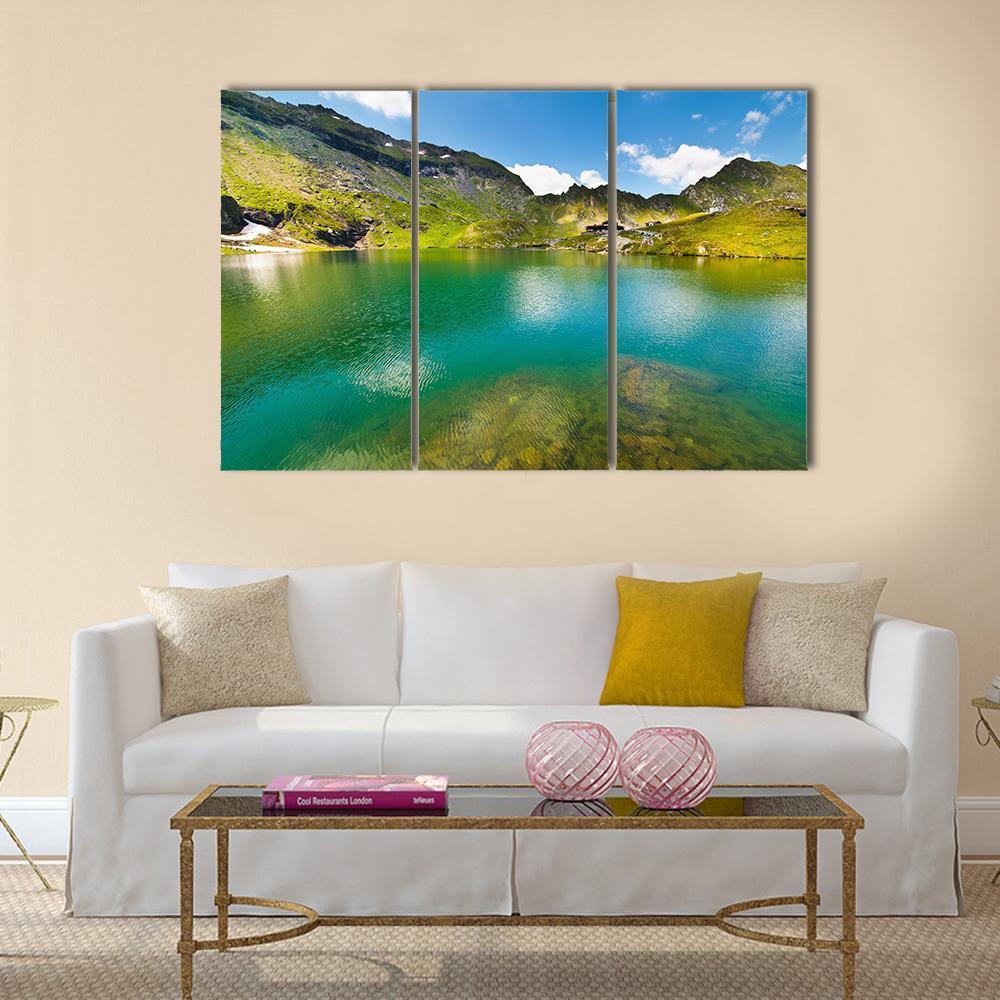 Balea Lake Romania Canvas Wall Art-3 Horizontal-Gallery Wrap-37" x 24"-Tiaracle