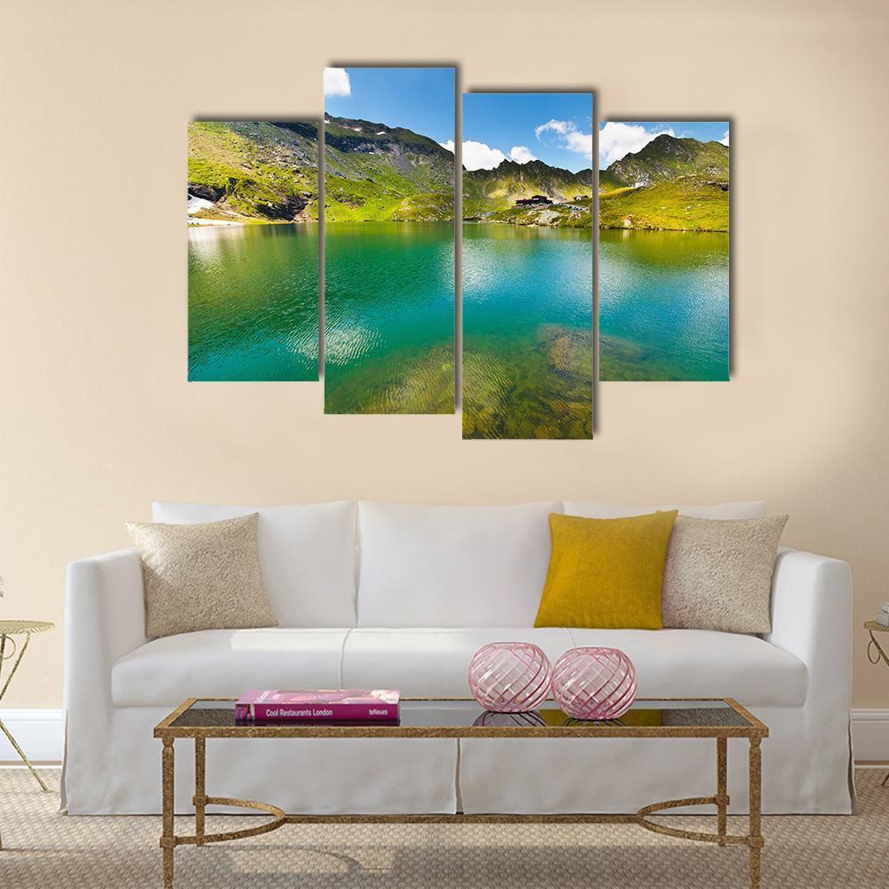 Balea Lake Romania Canvas Wall Art-4 Pop-Gallery Wrap-50" x 32"-Tiaracle