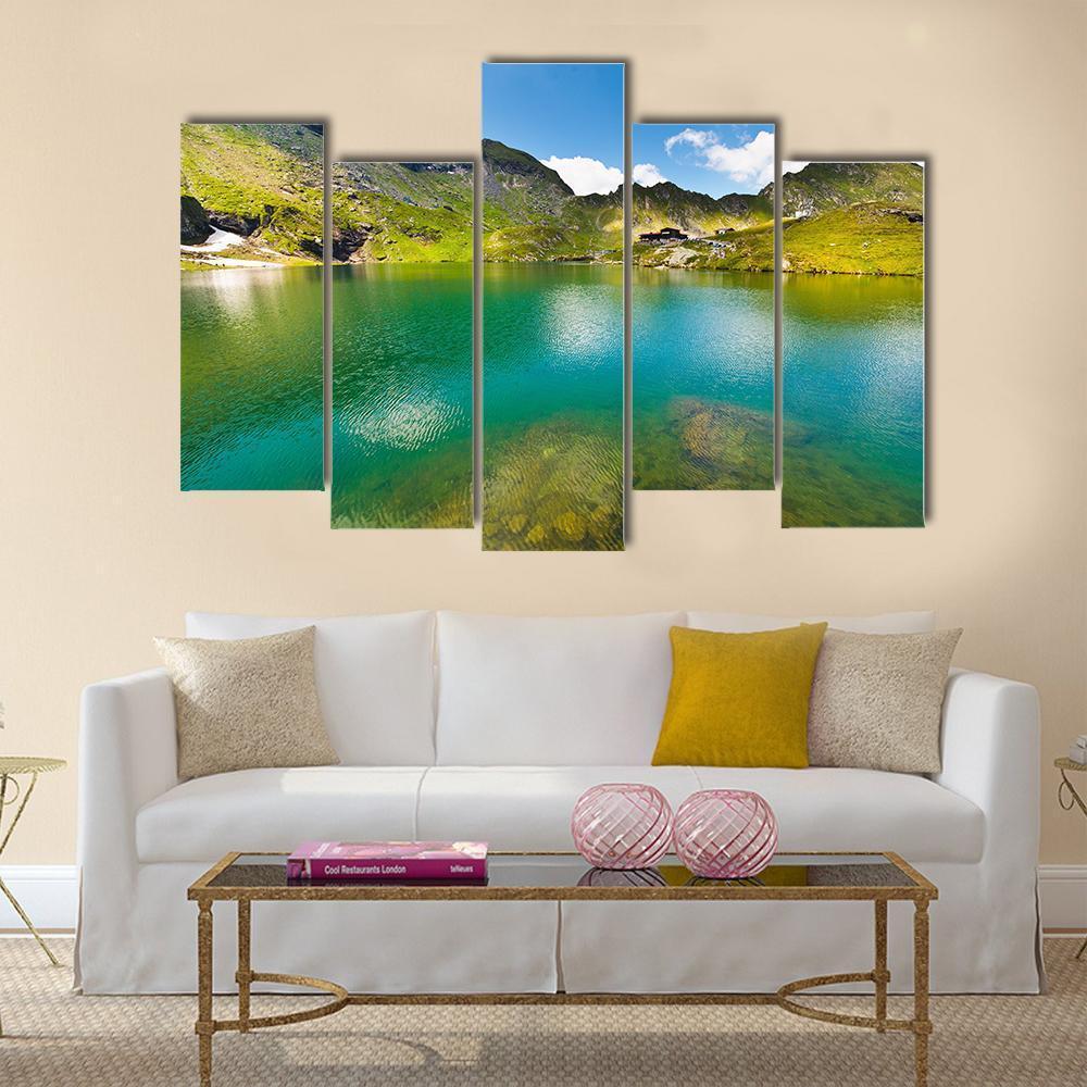 Balea Lake Romania Canvas Wall Art-5 Pop-Gallery Wrap-47" x 32"-Tiaracle