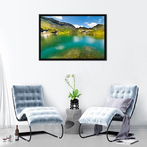 Balea Lake Romania Canvas Wall Art-5 Horizontal-Gallery Wrap-22" x 12"-Tiaracle
