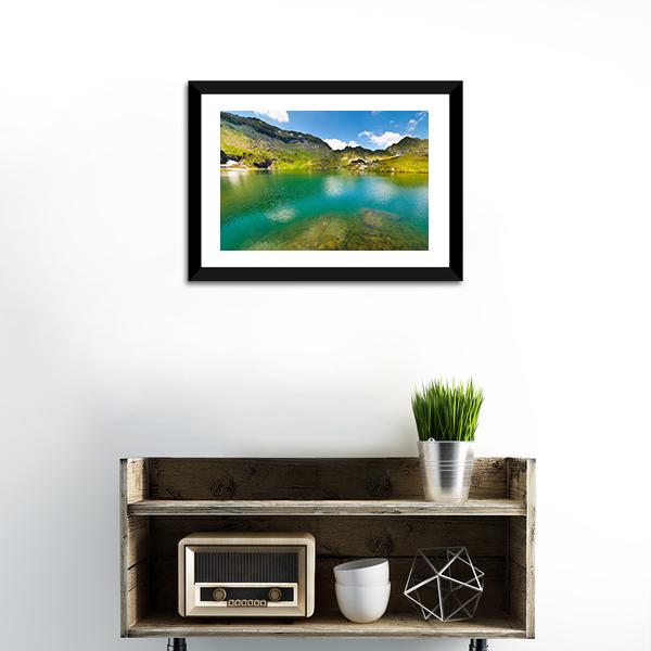 Balea Lake Romania Canvas Wall Art-1 Piece-Framed Print-20" x 16"-Tiaracle