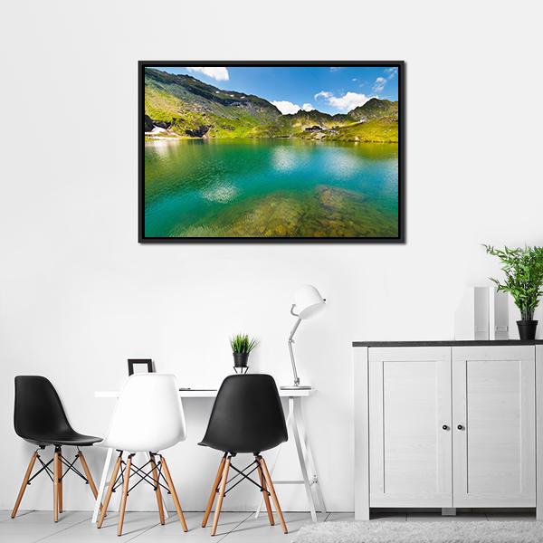 Balea Lake Romania Canvas Wall Art-3 Horizontal-Gallery Wrap-25" x 16"-Tiaracle