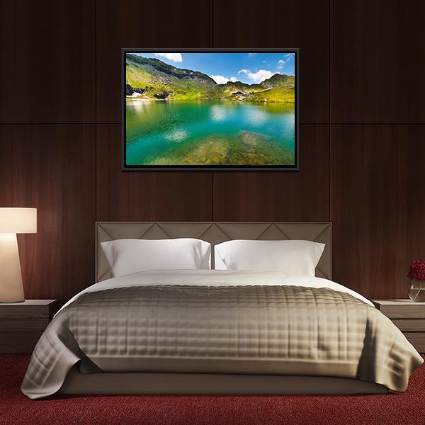 Balea Lake Romania Canvas Wall Art-3 Horizontal-Gallery Wrap-25" x 16"-Tiaracle