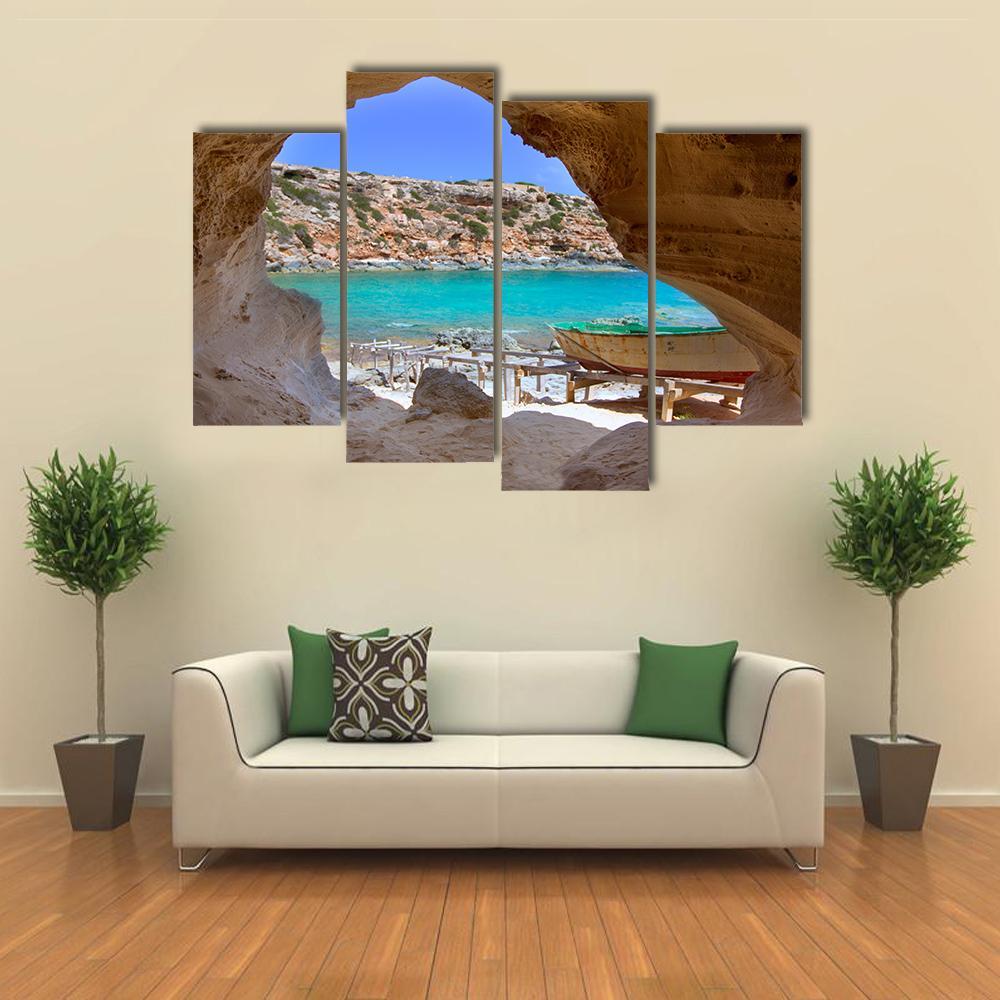 Cala en Baster Spain Canvas Wall Art-4 Pop-Gallery Wrap-50" x 32"-Tiaracle