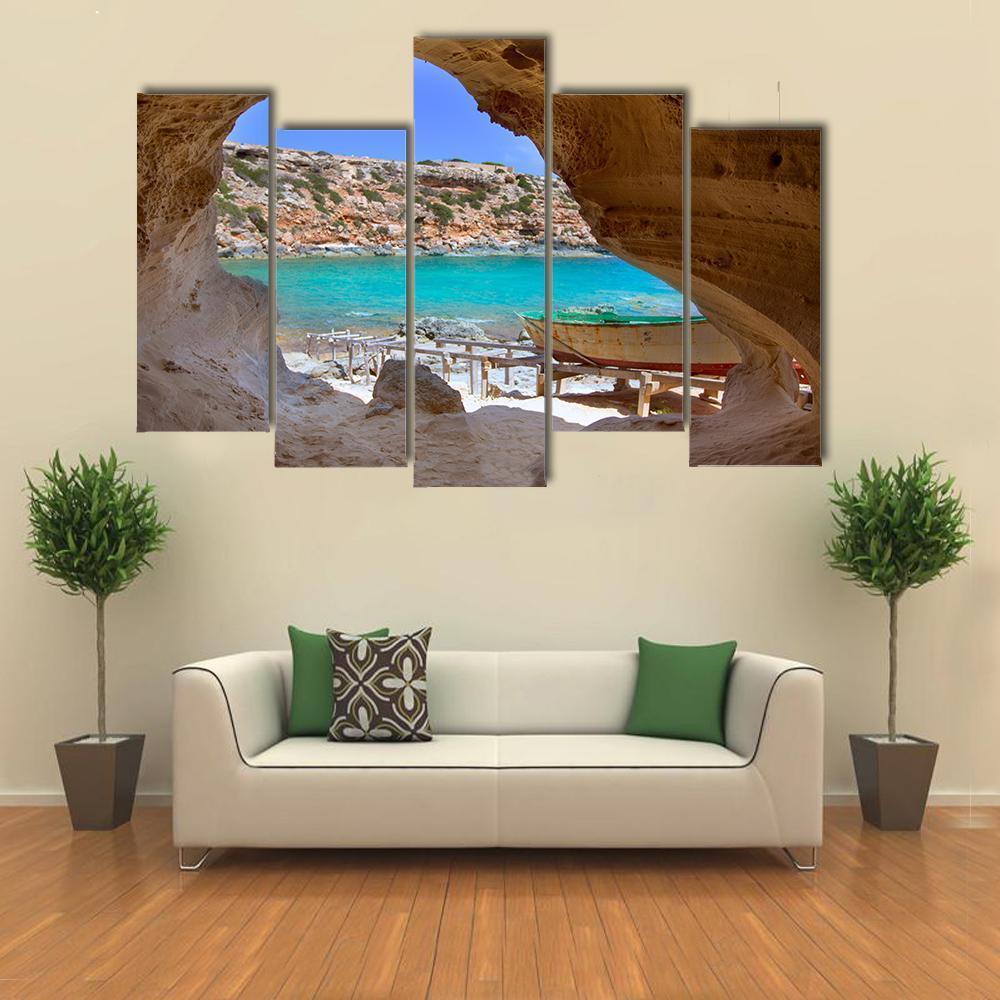 Cala en Baster Spain Canvas Wall Art-5 Pop-Gallery Wrap-47" x 32"-Tiaracle