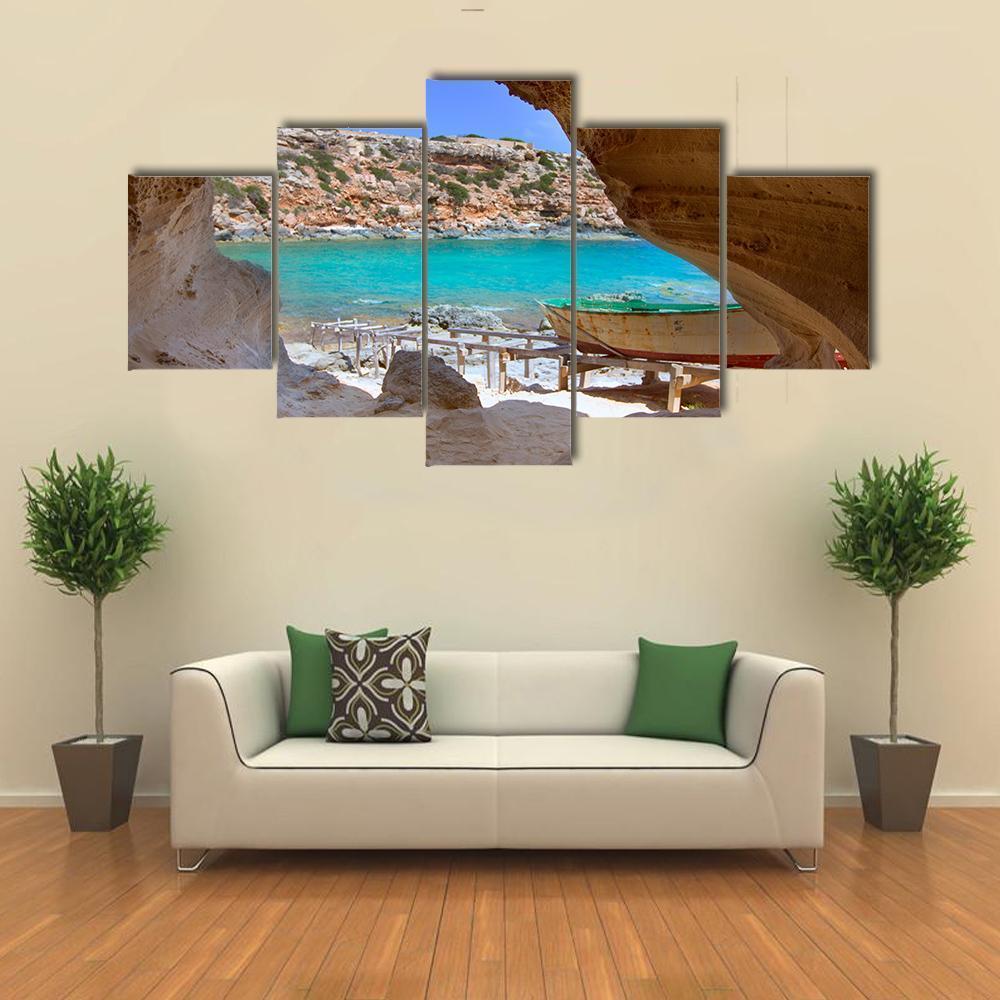 Cala en Baster Spain Canvas Wall Art-5 Star-Gallery Wrap-62" x 32"-Tiaracle