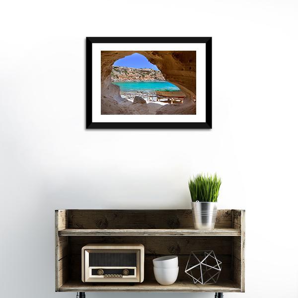 Cala en Baster Spain Canvas Wall Art-1 Piece-Framed Print-20" x 16"-Tiaracle