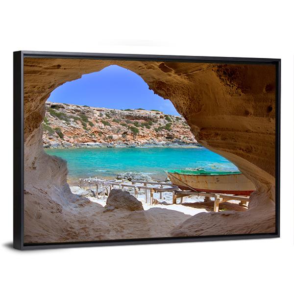 Cala en Baster Spain Canvas Wall Art-3 Horizontal-Gallery Wrap-25" x 16"-Tiaracle