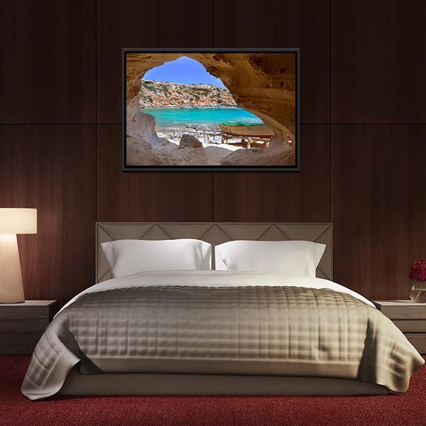 Cala en Baster Spain Canvas Wall Art-3 Horizontal-Gallery Wrap-25" x 16"-Tiaracle