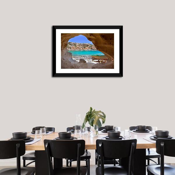 Cala en Baster Spain Canvas Wall Art-3 Horizontal-Gallery Wrap-25" x 16"-Tiaracle