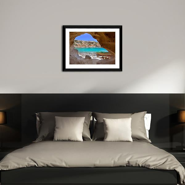 Cala en Baster Spain Canvas Wall Art-3 Horizontal-Gallery Wrap-25" x 16"-Tiaracle