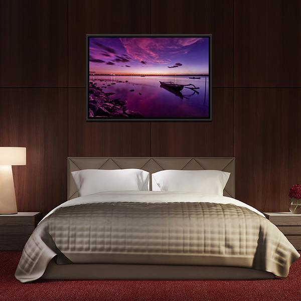 Bali Beach After Sunset Canvas Wall Art-3 Horizontal-Gallery Wrap-25" x 16"-Tiaracle