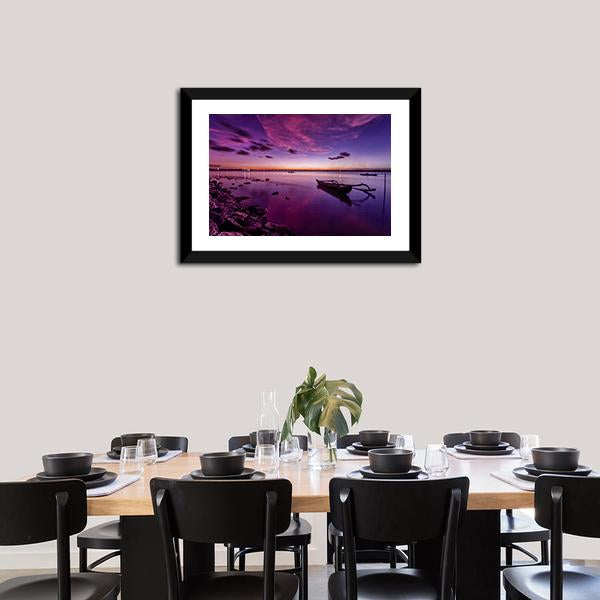 Bali Beach After Sunset Canvas Wall Art-3 Horizontal-Gallery Wrap-25" x 16"-Tiaracle