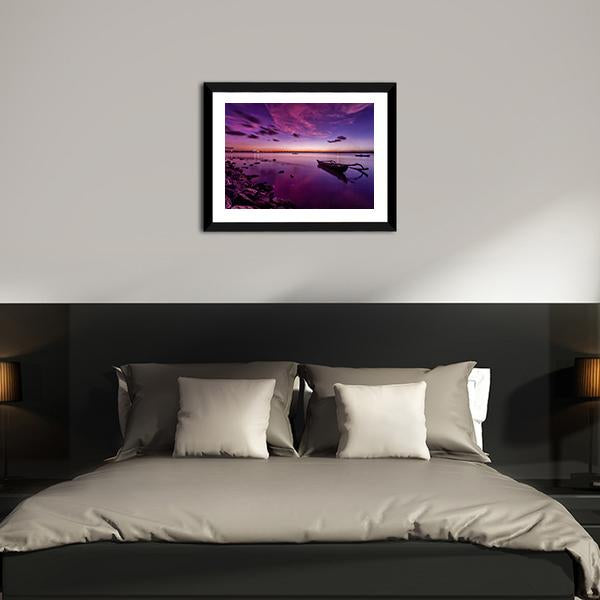 Bali Beach After Sunset Canvas Wall Art-3 Horizontal-Gallery Wrap-25" x 16"-Tiaracle