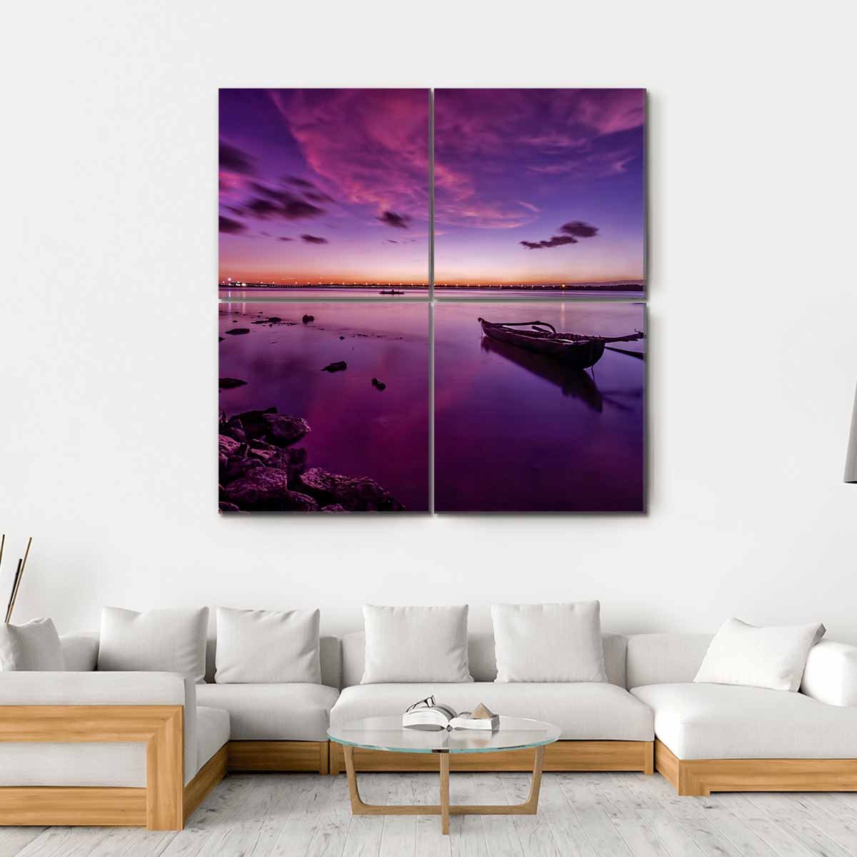 Bali Beach After Sunset Canvas Wall Art-4 Square-Gallery Wrap-17" x 17"-Tiaracle