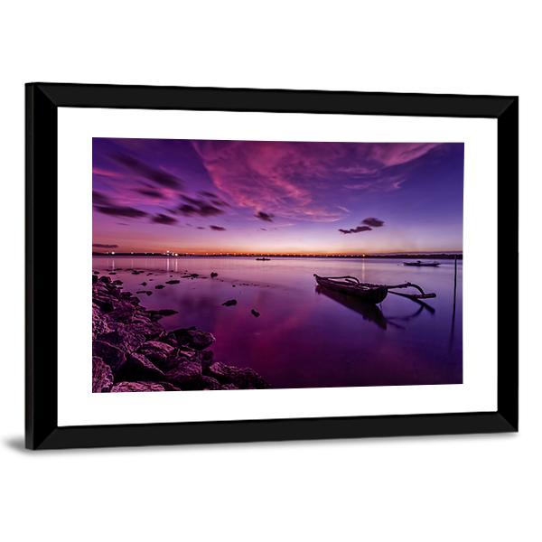 Bali Beach After Sunset Panoramic Canvas Wall Art-1 Piece-36" x 12"-Tiaracle