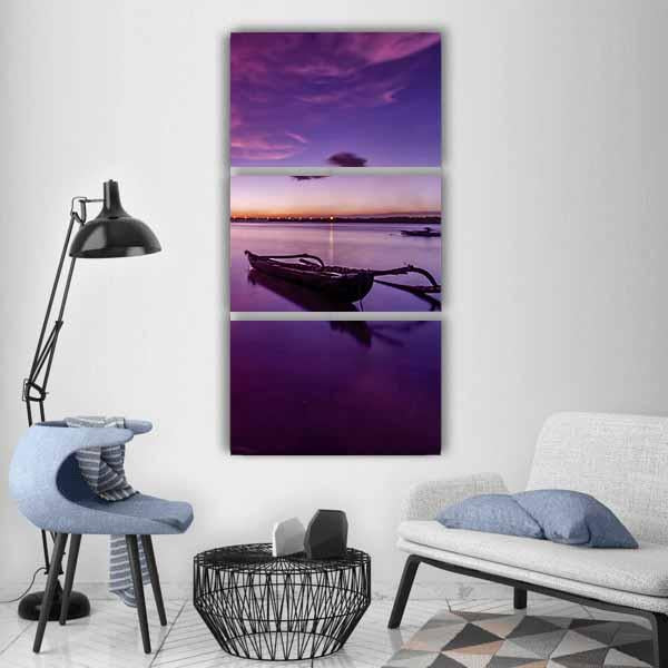 Bali Beach After Sunset Vertical Canvas Wall Art-3 Vertical-Gallery Wrap-12" x 25"-Tiaracle