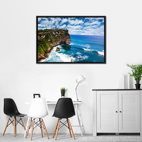 Bali Uluwatu Cliff Canvas Wall Art-1 Piece-Floating Frame-24" x 16"-Tiaracle